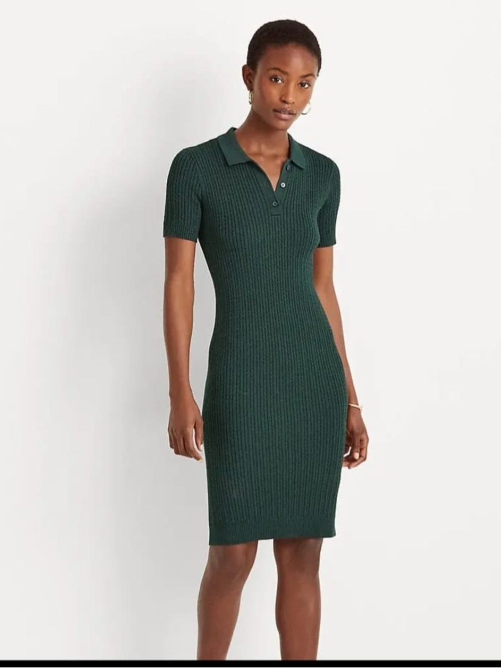Lauren Ralph Lauren Dark Green Ribbed Polo Knit Dress (READ DESCRIPTION)
